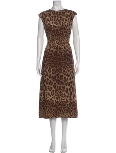 Pre-owned Dolce & Gabbana Wool Long Dress In Neutral