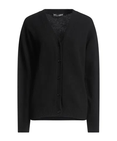Dolce & Gabbana Wool Long-sleeve Coat In Black