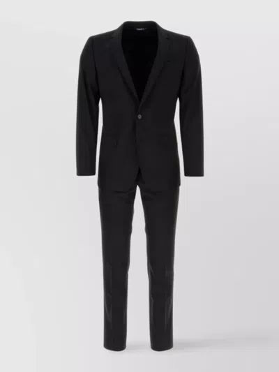 Dolce & Gabbana Wool Martini Suit Belt Loops In Black