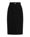 Dolce & Gabbana Black Wool Pencil Midi Skirt In Black