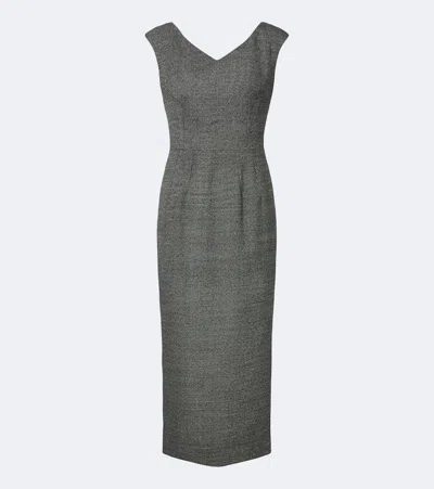 Dolce & Gabbana Stretch-wool Midi Dress In Gray