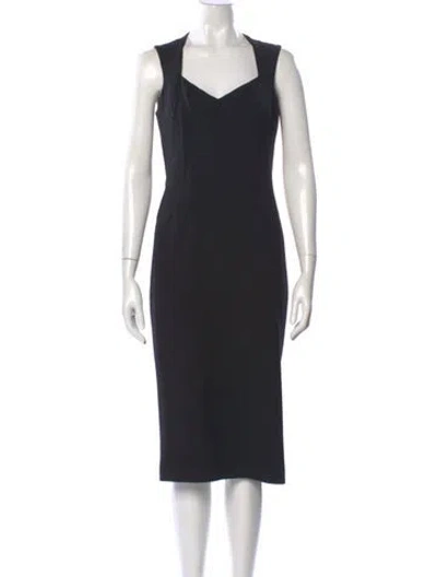 Pre-owned Dolce & Gabbana Wool Midi Length Dress In Black