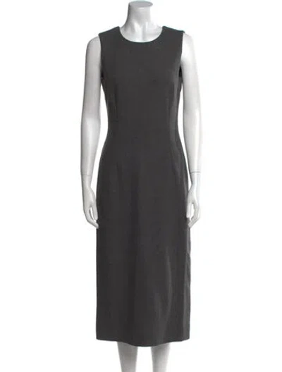 Pre-owned Dolce & Gabbana Wool Midi Length Dress In Gray