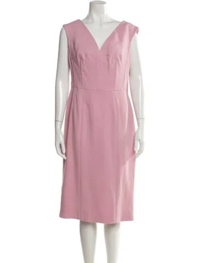 Pre-owned Dolce & Gabbana Wool Midi Length Dress In Pink