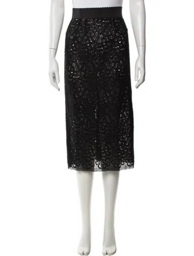 Pre-owned Dolce & Gabbana Wool Midi Length Skirt In Black