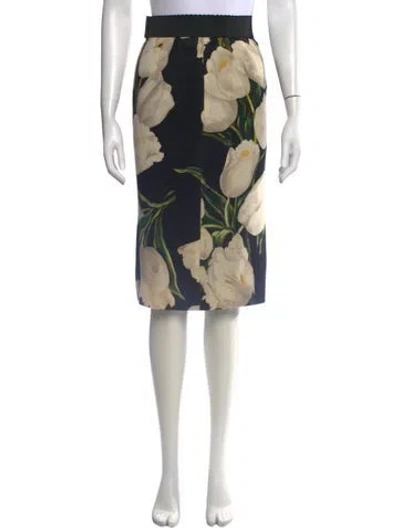 Pre-owned Dolce & Gabbana Wool Midi Length Skirt In Black