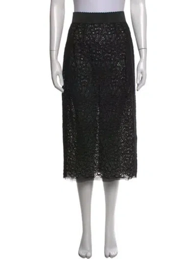 Pre-owned Dolce & Gabbana Wool Midi Length Skirt In Black