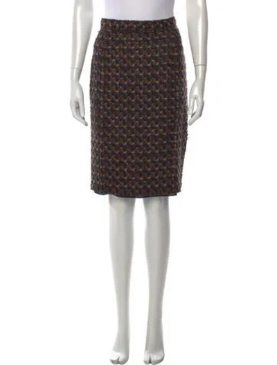 Pre-owned Dolce & Gabbana Wool Midi Length Skirt In Brown