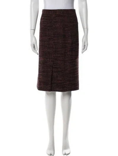 Pre-owned Dolce & Gabbana Wool Midi Length Skirt In Burgundy