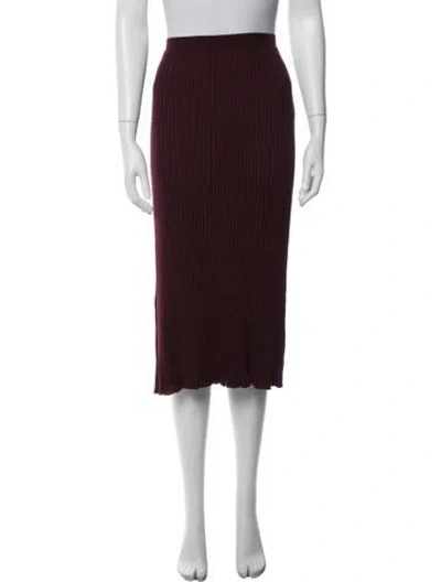 Pre-owned Dolce & Gabbana Wool Midi Length Skirt In Burgundy
