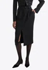 Dolce & Gabbana Wool-blend Midi Tuxedo Skirt In Black