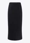 Dolce & Gabbana Wool Midi Pencil Skirt In Black