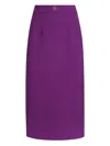 Dolce & Gabbana Virgin Wool Midi Skirt In Purple
