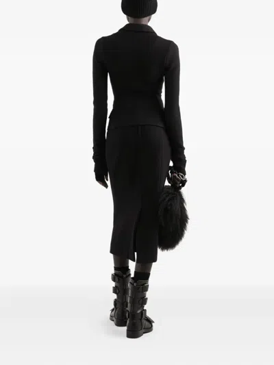 Dolce & Gabbana Wool Midi Skirt In Black