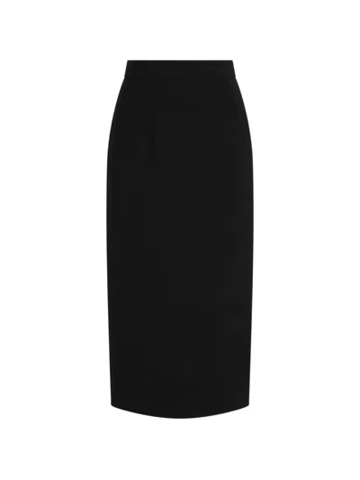 Dolce & Gabbana Wool Midi Skirt In Black