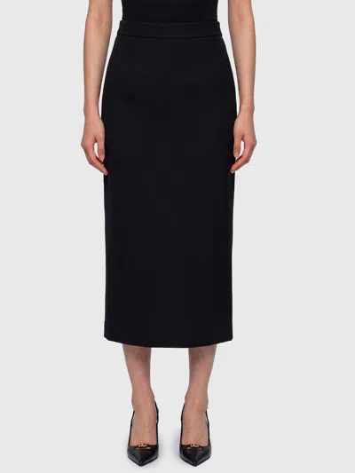 Dolce & Gabbana Wool Midi Skirt In Black