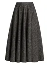 Dolce & Gabbana Midi Circle Skirt In A Dotted Wool Blend In Gray