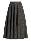 Dolce & Gabbana Midi Circle Skirt In A Dotted Wool Blend In Gray