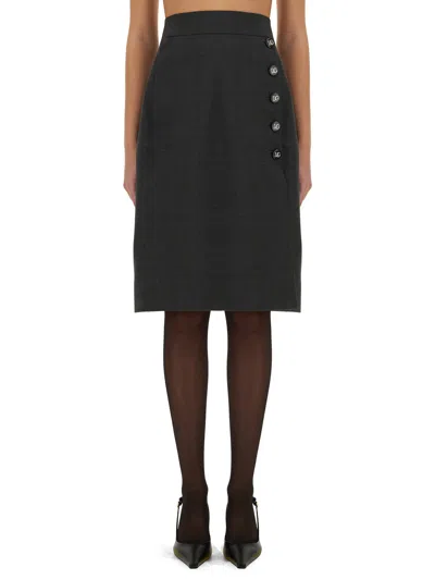 DOLCE & GABBANA WOOL MIDI SKIRT