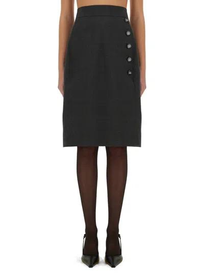 DOLCE & GABBANA DOLCE & GABBANA WOOL MIDI SKIRT