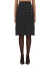 Dolce & Gabbana Wool Midi Skirt In Grey