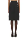 Dolce & Gabbana Wool Midi Skirt In Grey