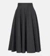 Dolce & Gabbana Woolen Midi Circle Skirt In Grey