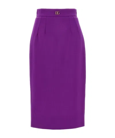 DOLCE & GABBANA WOOL MIDI SKIRT