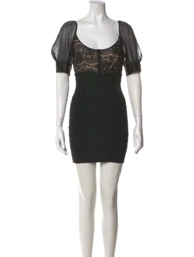 Pre-owned Dolce & Gabbana Wool Mini Dress In Black