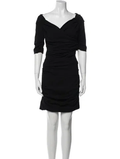 Pre-owned Dolce & Gabbana Wool Mini Dress In Black