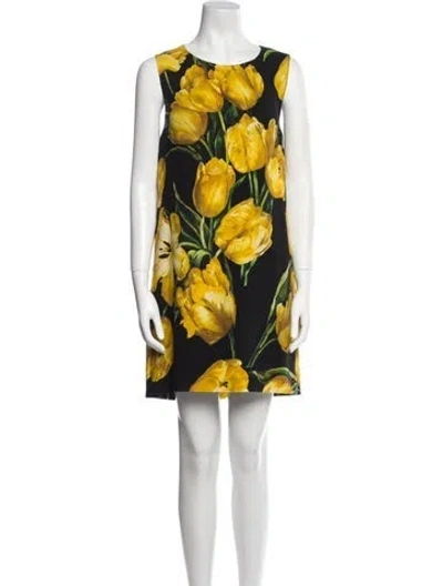 Pre-owned Dolce & Gabbana Wool Mini Dress In Black