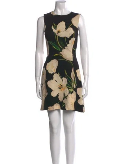 Pre-owned Dolce & Gabbana Wool Mini Dress In Black