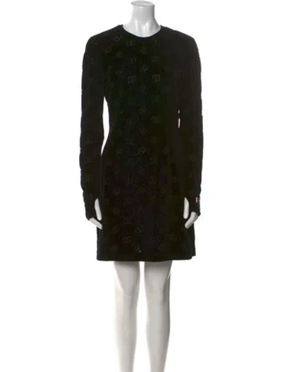 Pre-owned Dolce & Gabbana Wool Mini Dress In Black