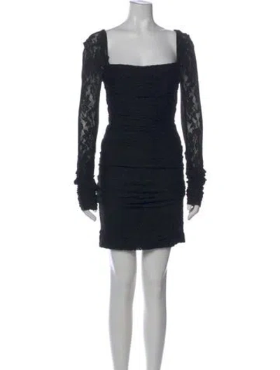 Pre-owned Dolce & Gabbana Wool Mini Dress In Black