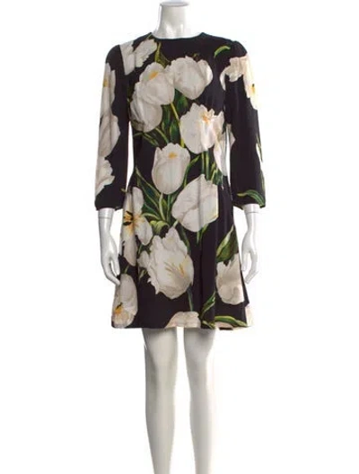Pre-owned Dolce & Gabbana Wool Mini Dress In Black