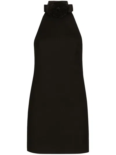 Dolce & Gabbana Wool Mini Dress In Black