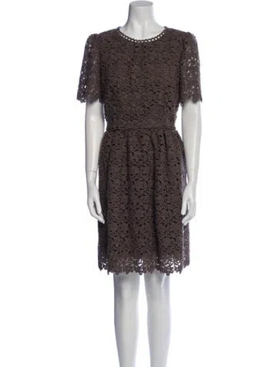 Pre-owned Dolce & Gabbana Wool Mini Dress In Brown