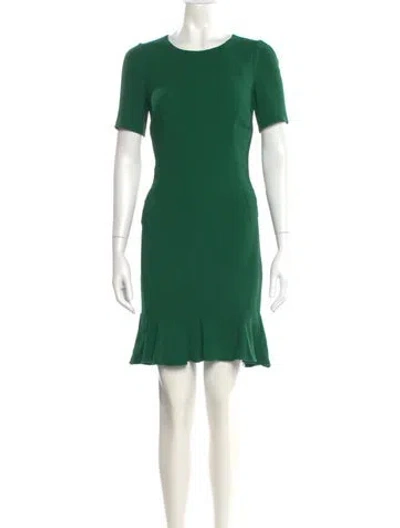 Pre-owned Dolce & Gabbana Wool Mini Dress In Green