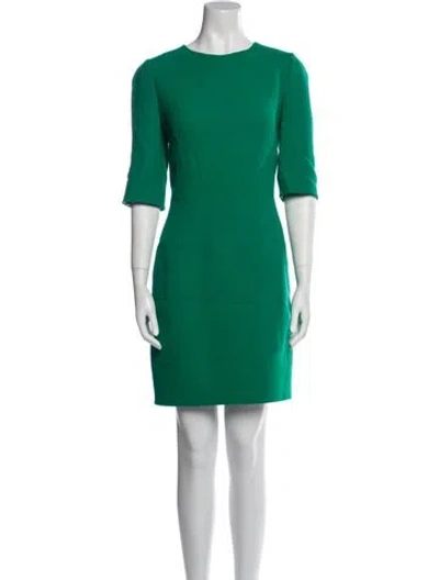 Pre-owned Dolce & Gabbana Wool Mini Dress In Green
