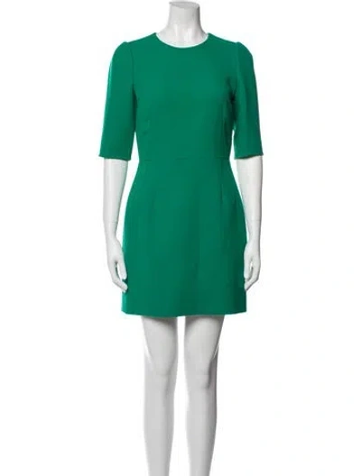 Pre-owned Dolce & Gabbana Wool Mini Dress In Green