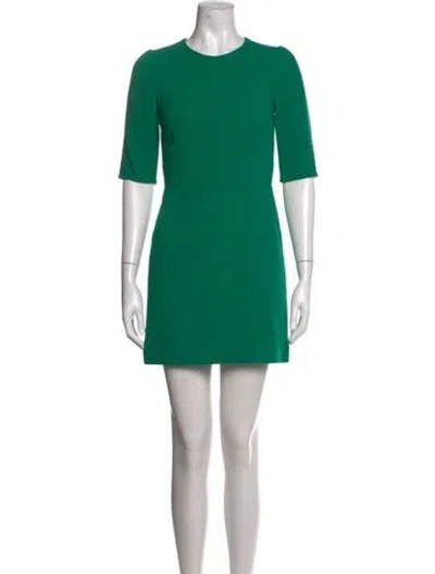 Pre-owned Dolce & Gabbana Wool Mini Dress In Green