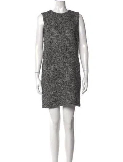 Pre-owned Dolce & Gabbana Wool Mini Dress In Grey