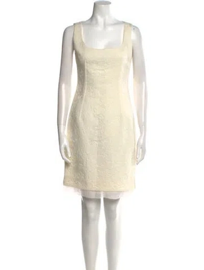Pre-owned Dolce & Gabbana Wool Mini Dress In Neutral