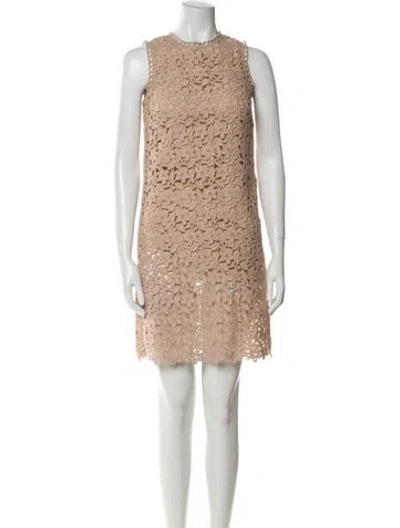 Pre-owned Dolce & Gabbana Wool Mini Dress In Neutral
