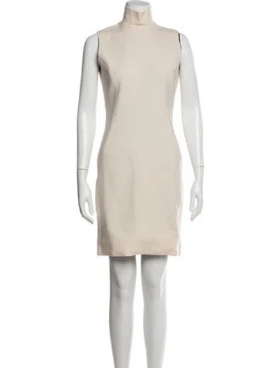 Pre-owned Dolce & Gabbana Wool Mini Dress In Neutral