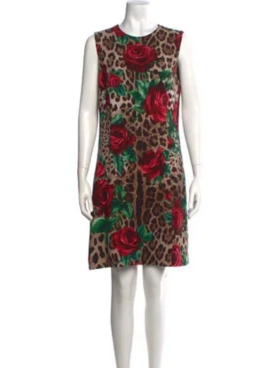 Pre-owned Dolce & Gabbana Wool Mini Dress In Neutral
