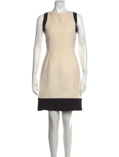 Pre-owned Dolce & Gabbana Wool Mini Dress In Neutrals