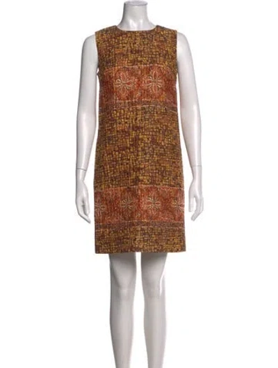 Pre-owned Dolce & Gabbana Wool Mini Dress In Orange
