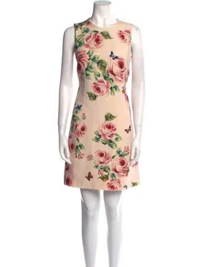 Pre-owned Dolce & Gabbana Wool Mini Dress In Pink