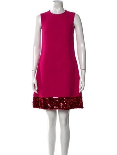 Pre-owned Dolce & Gabbana Wool Mini Dress In Pink